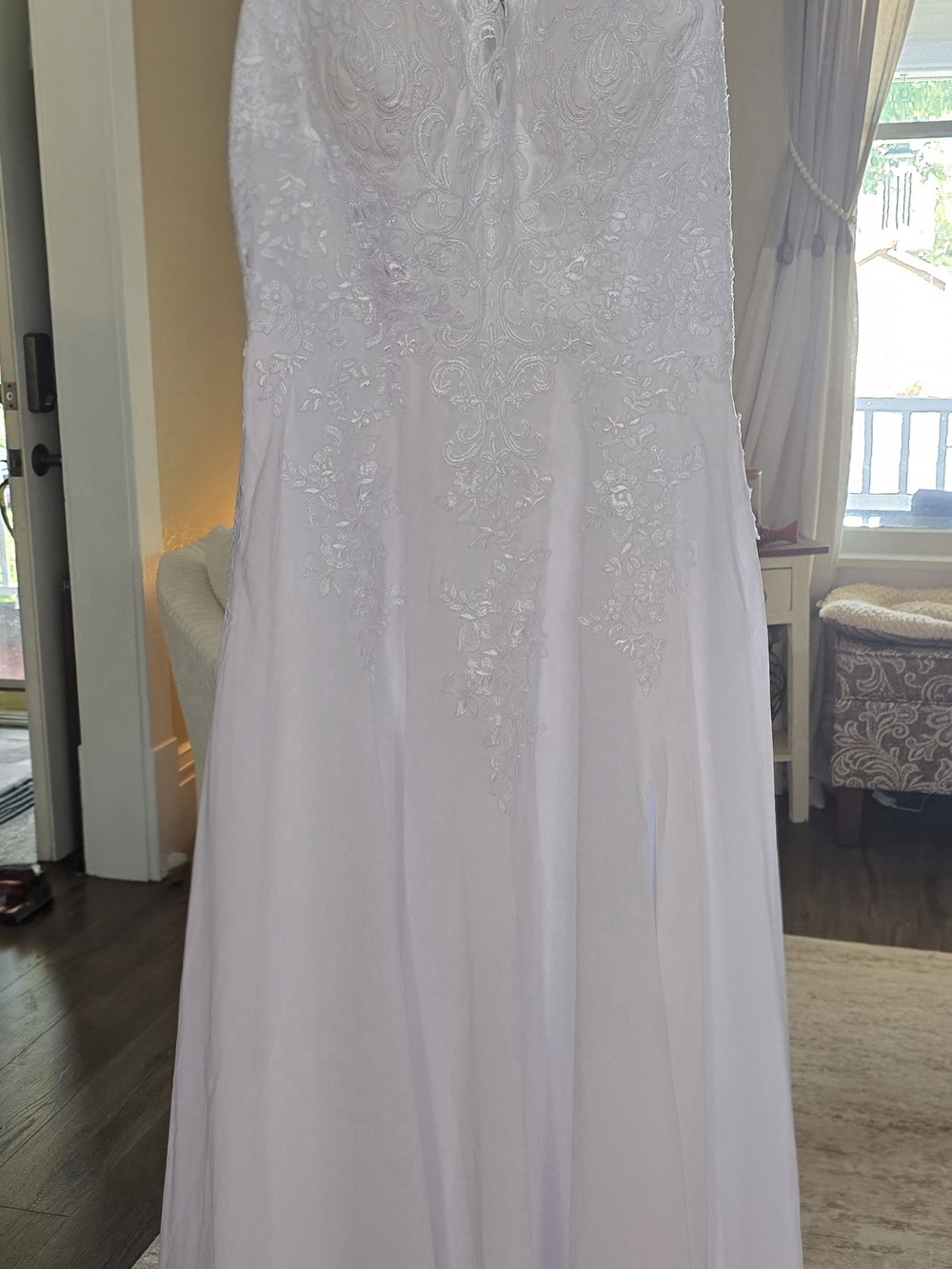 White Beaded Lace Bodice A-Line Gown New Never Worn